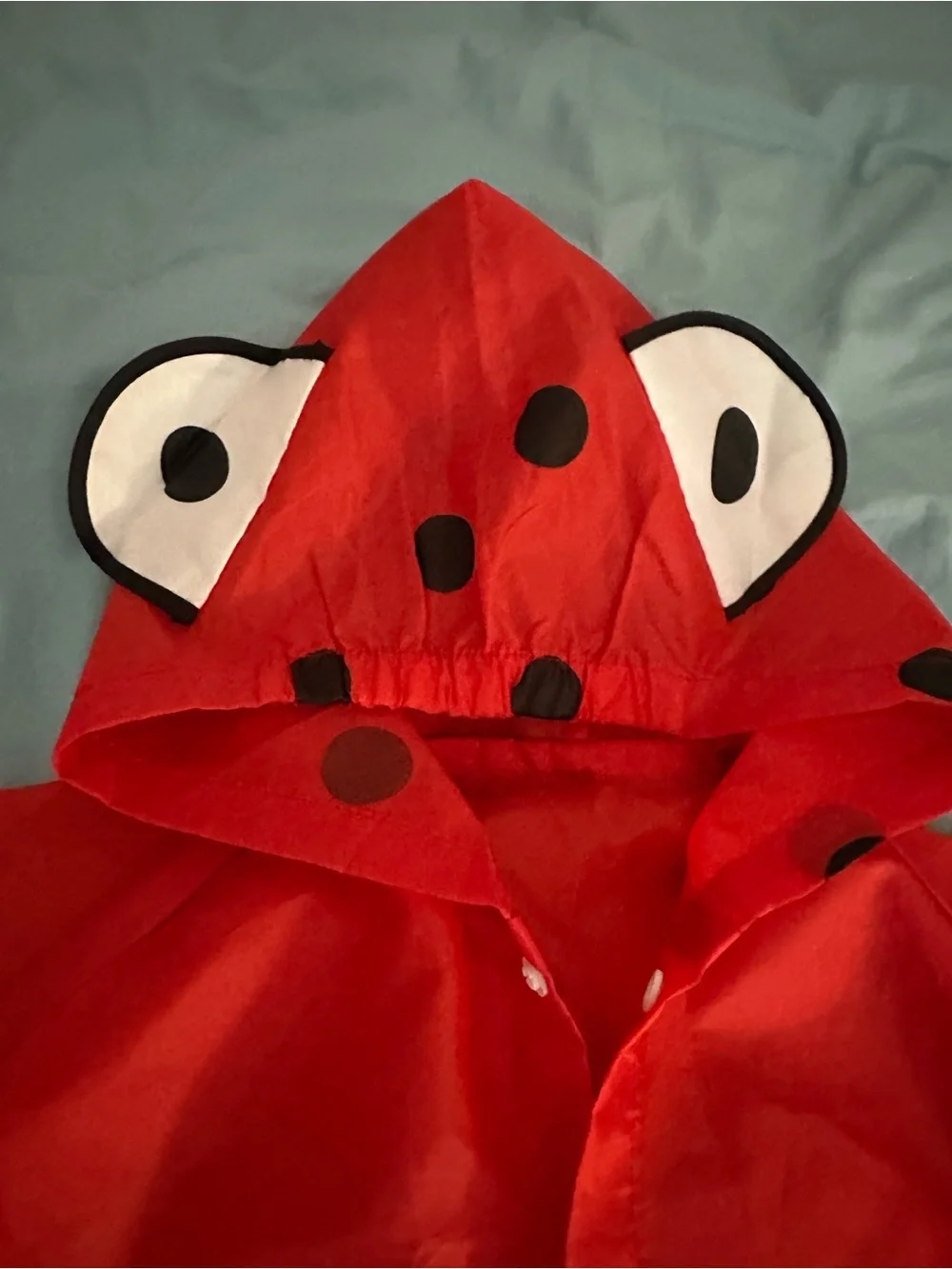 Kid’s Raincoat Red with Hood New-Size M(8/10)
